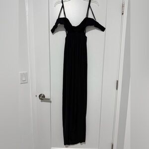 Black Off Shoulder Maxi Dress Evening Party Cocktail Formal